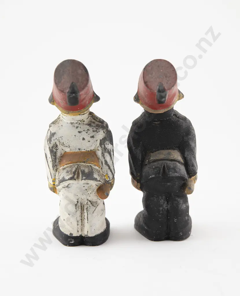 Pair Painted Metal Novelty Figures of Two Men Wearing Fez Image 1++