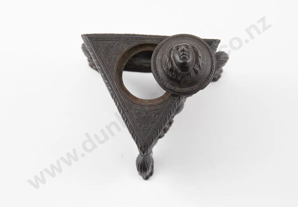 Possible American Art Nouveau Fine Cast Iron Ink Stand Image 1++