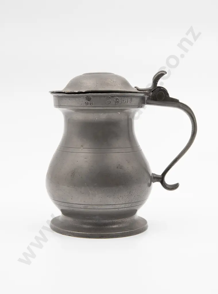 Victorian Pewter Pint Tankard Image 1++