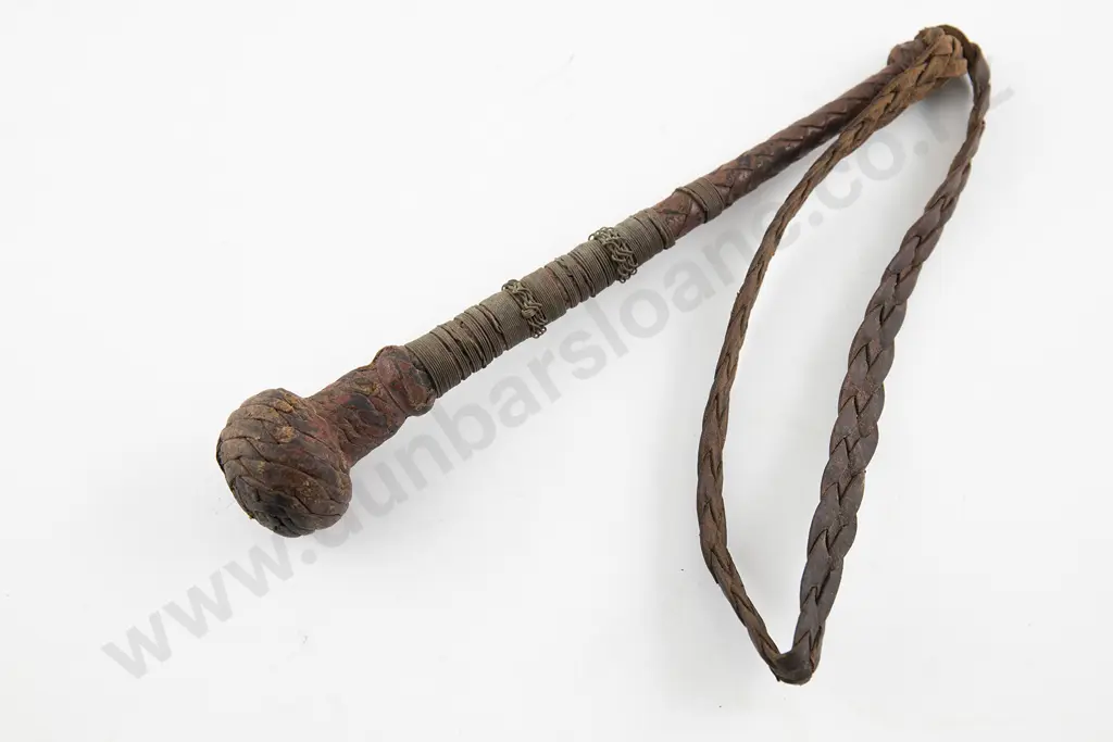 C19th Leather & Wire Bound Press Gang Cosh Image 1++