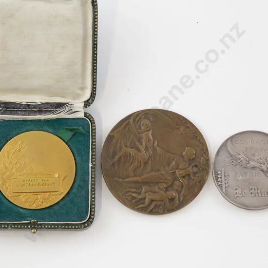 Three Art Nouveau Award Medallions