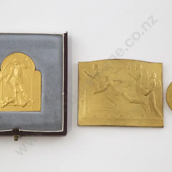 Three Art Nouveau Award Medallions