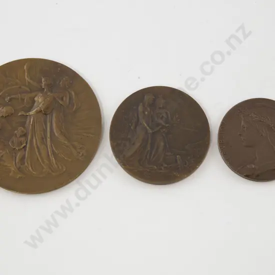 Three Art Nouveau Award Medallions