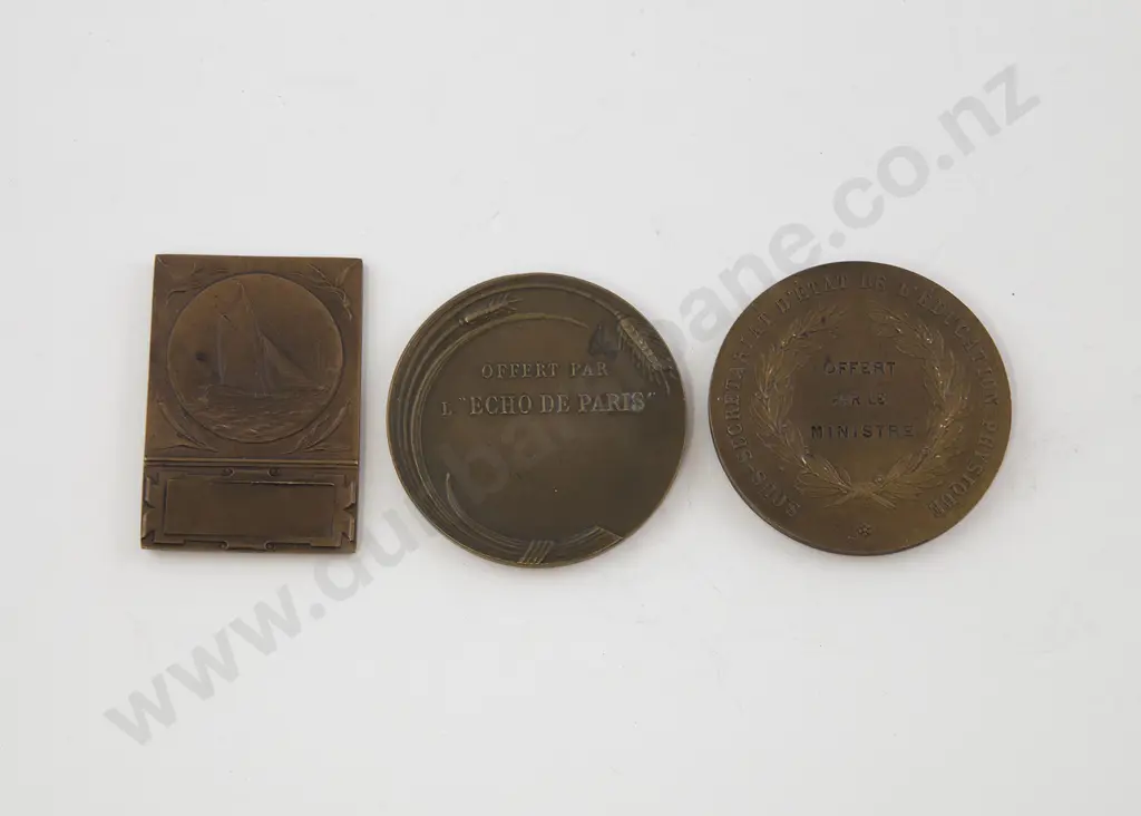 Three Art Nouveau Award Medallions Image 1++
