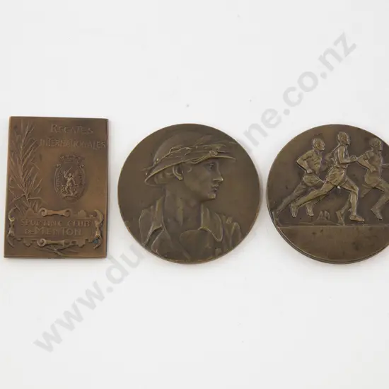 Three Art Nouveau Award Medallions