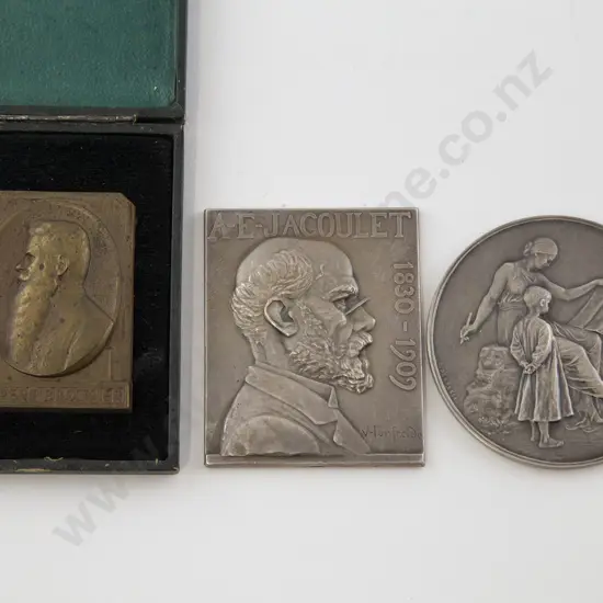 Three Art Nouveau Award Medallions