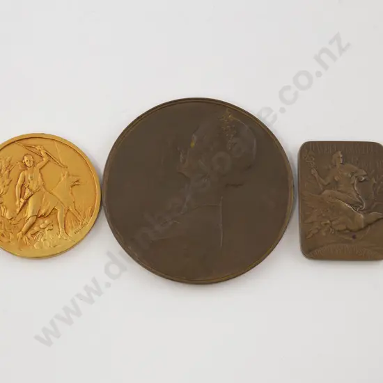 Three Art Nouveau Award Medallions