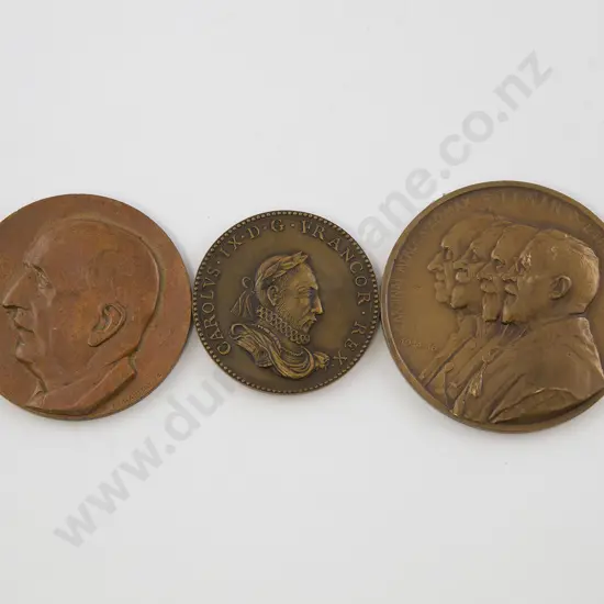 Three Art Nouveau Award Medallions