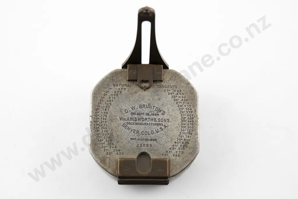 D W Bruntons 1894 Patent Pocket Transit Compass Image 1++