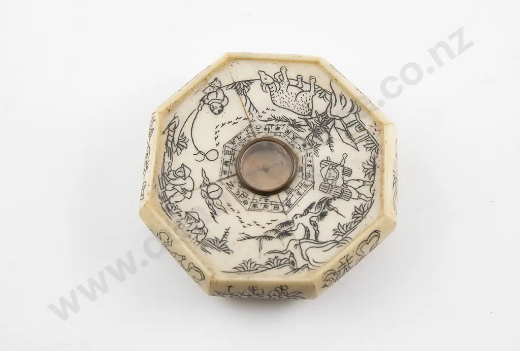 Chinese Bone Octagonal Feng Shui Compass Image 1++