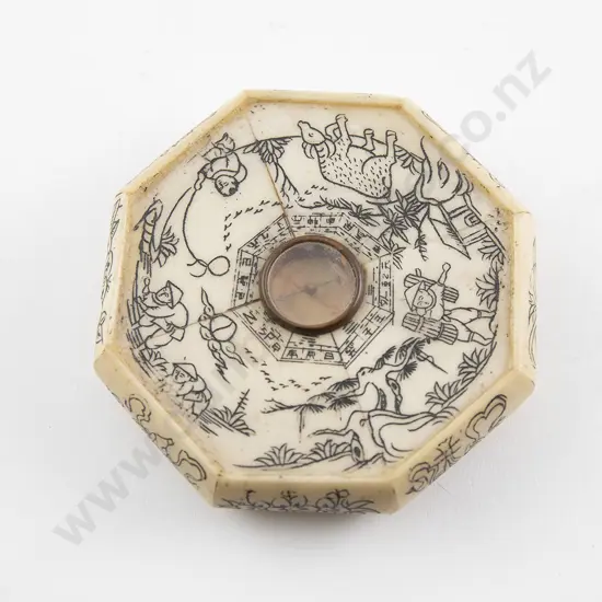 Chinese Bone Octagonal Feng Shui Compass