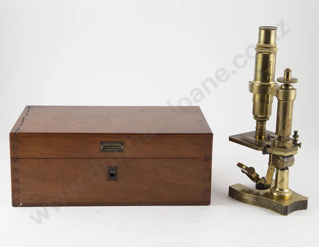 C19th All Gilt Brass Monocular Microscope By Nachet Of Paris Image 1++