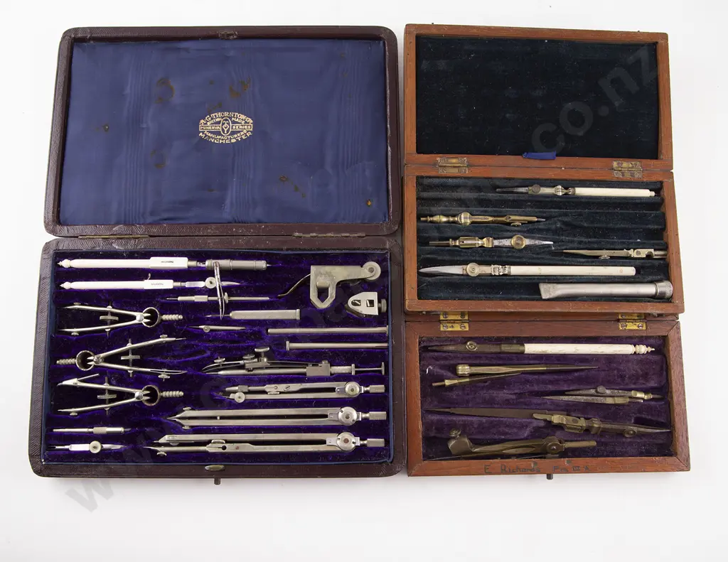 Three Cased Part Sets Of Drawing Instruments Image 1++