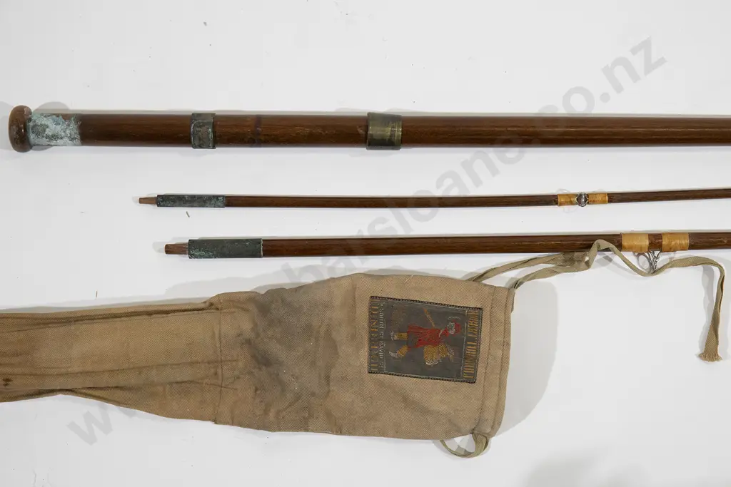 Antique Three Piece Greenheart Salmon Rod By Robert Turnbull of Edinburgh Image 1++