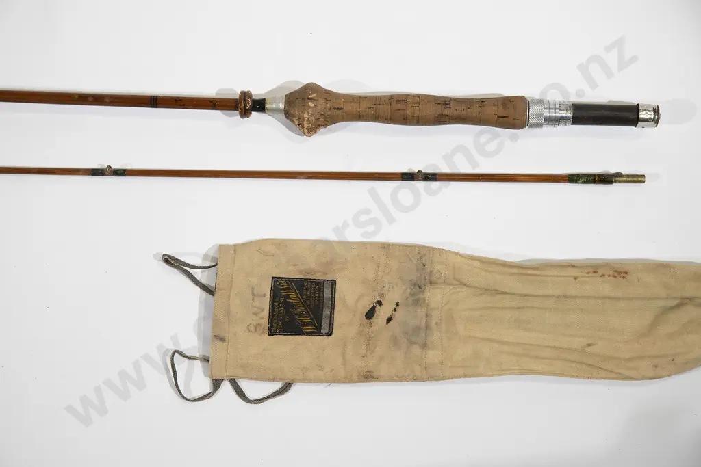 NZ Two Piece Split Cane Fly Rod By H T Tisdell Ltd Image 1++
