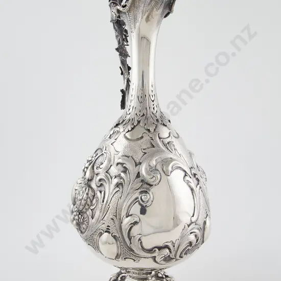 An Exceptionally Rare Australian Silver Wine Ewer By William Edwards Of Melbourne