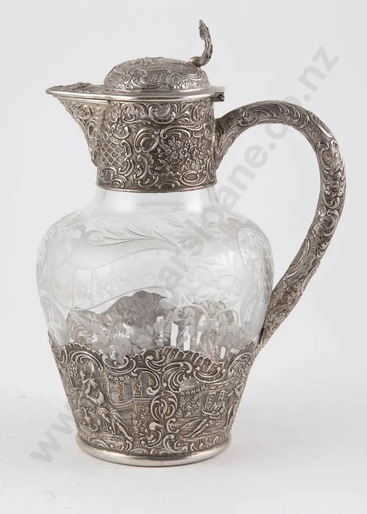 Late C19th Dutch Silver Mounted Wine Ewer Image 1++