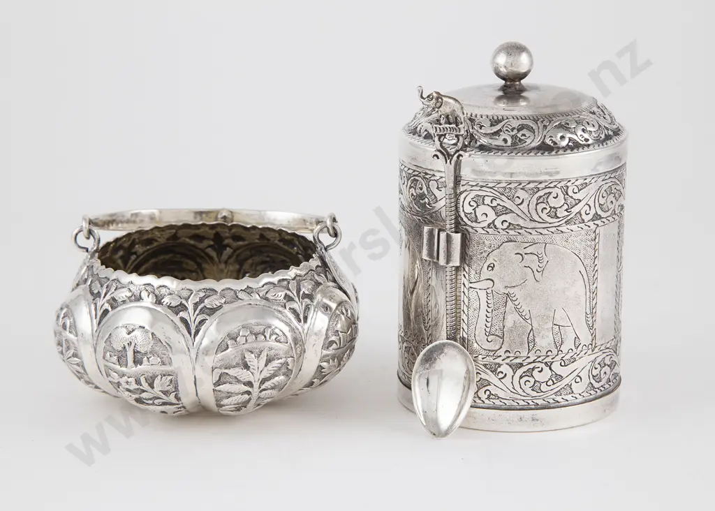 Indian Silver Sugar Basket Image 1++