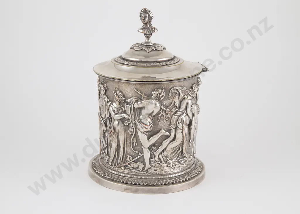 C19th Sheffield Plate Biscuit Barrel Image 1++