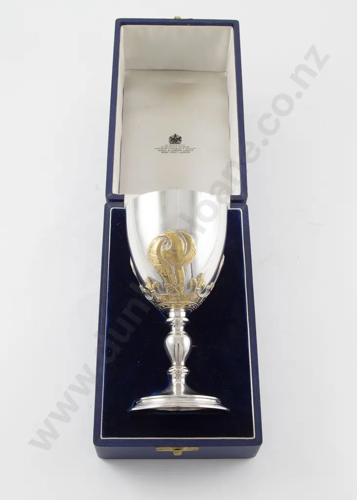 Asprey & Co Boxed S/S Gilt Wine Goblet Image 1++