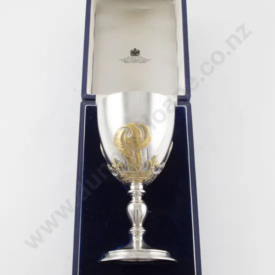 Asprey & Co Boxed S/S Gilt Wine Goblet