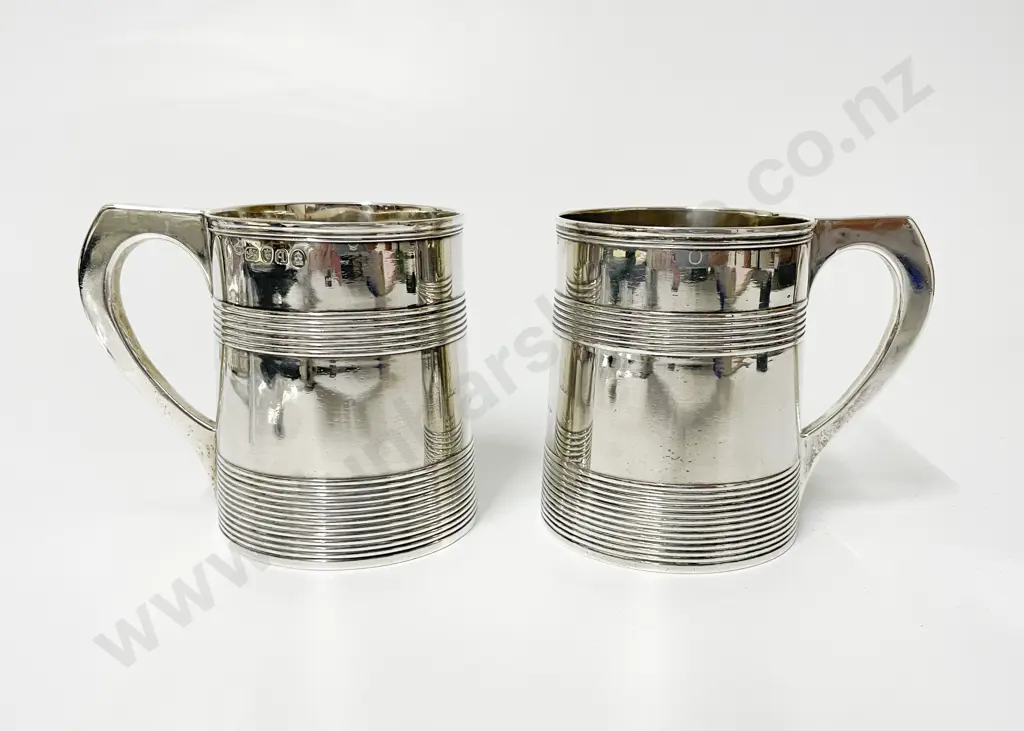 Pair Geo III S/S Tankards Image 1++