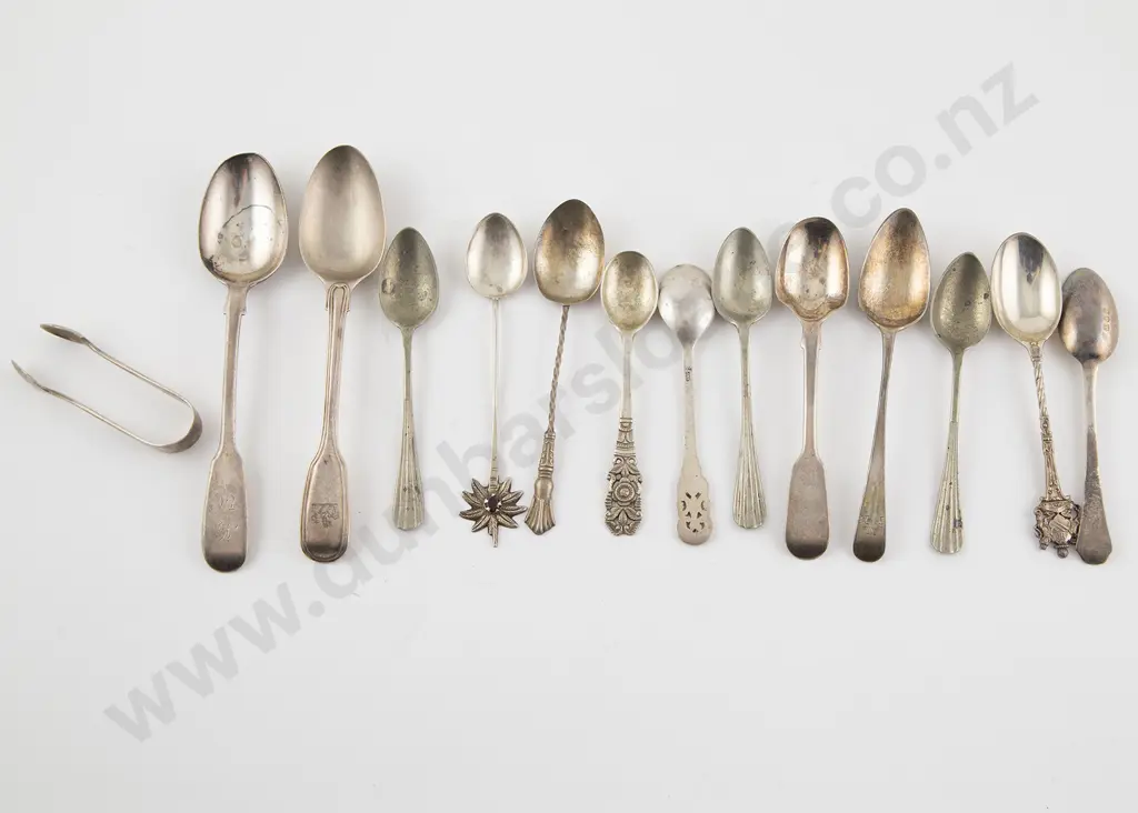 Collection Of S/S Teaspoons & Tongs Image 1++