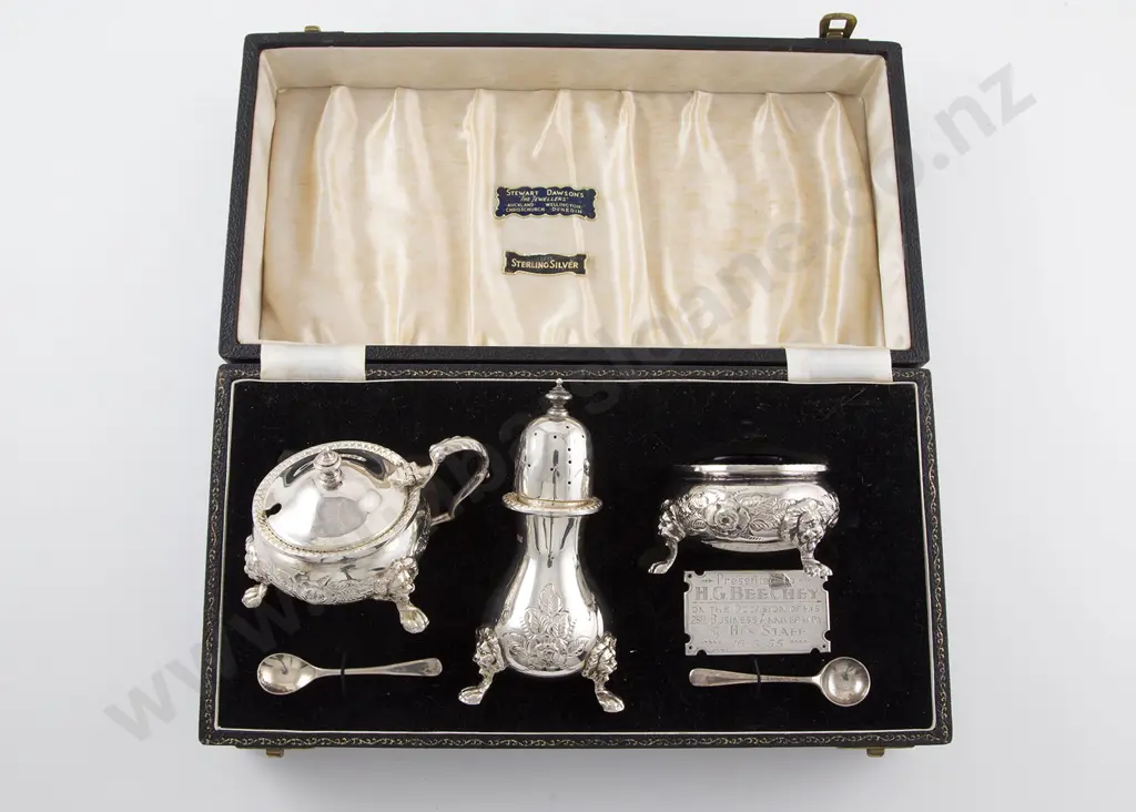 QEII S/S 5pce Cruet Set Image 1++