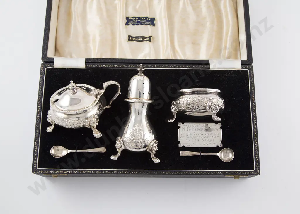 QEII S/S 5pce Cruet Set Image 1++