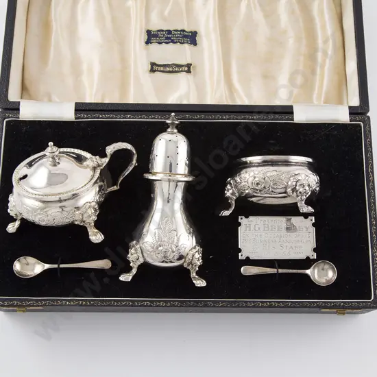 QEII S/S 5pce Cruet Set