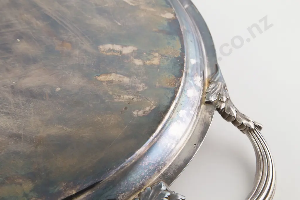 Large Elkington Plate Two Handled Oval Banquet Tray Image 1++