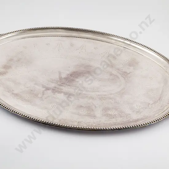 Large Elkington Plate Two Handled Oval Banquet Tray