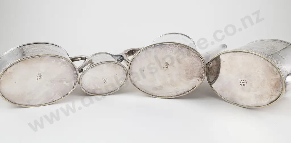 Vict S/Plate 4pce Tea & Coffee Set Image 1++