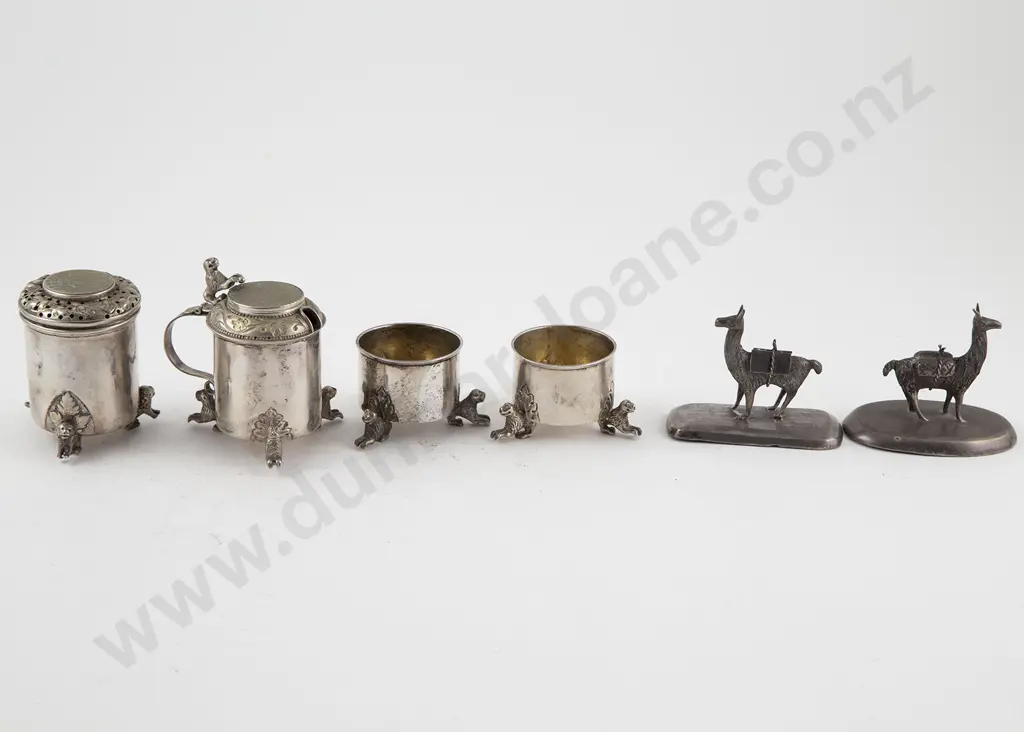 4pce .830 Silver Cruet Set By M Hammer Bergen Image 1++