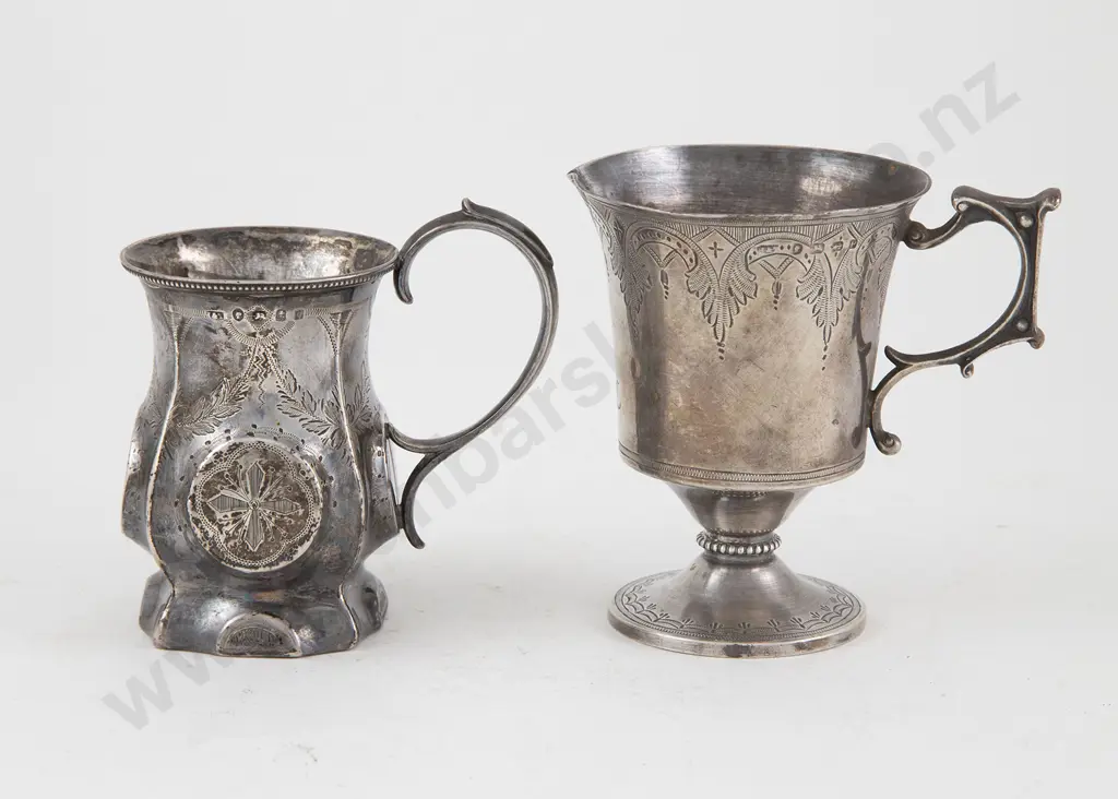 Vict S/S Christening & Footed Cream Jug Image 1++