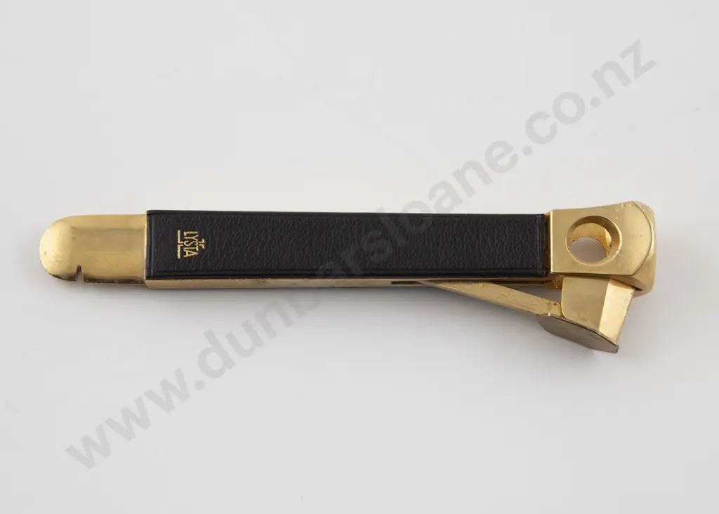 Lysta Gilt Metal & Leather Handled Cigar Cutter Image 1++