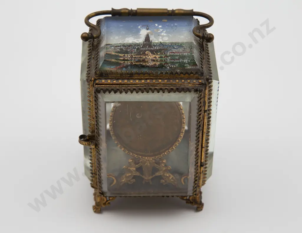 Late C19th French Gilt Metal Souvenir Pocket Watch Stand Image 1++