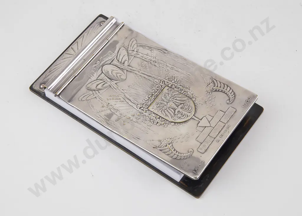 European 1882-1932 Commemorative S/P Art Deco Notepad Holder Image 1++