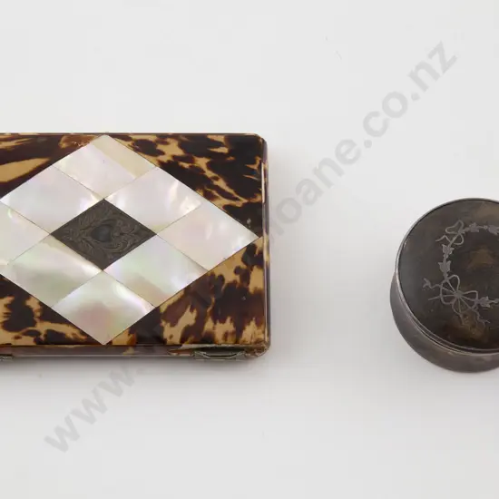 Vict Tortoiseshell & MOP Calling Card Case
