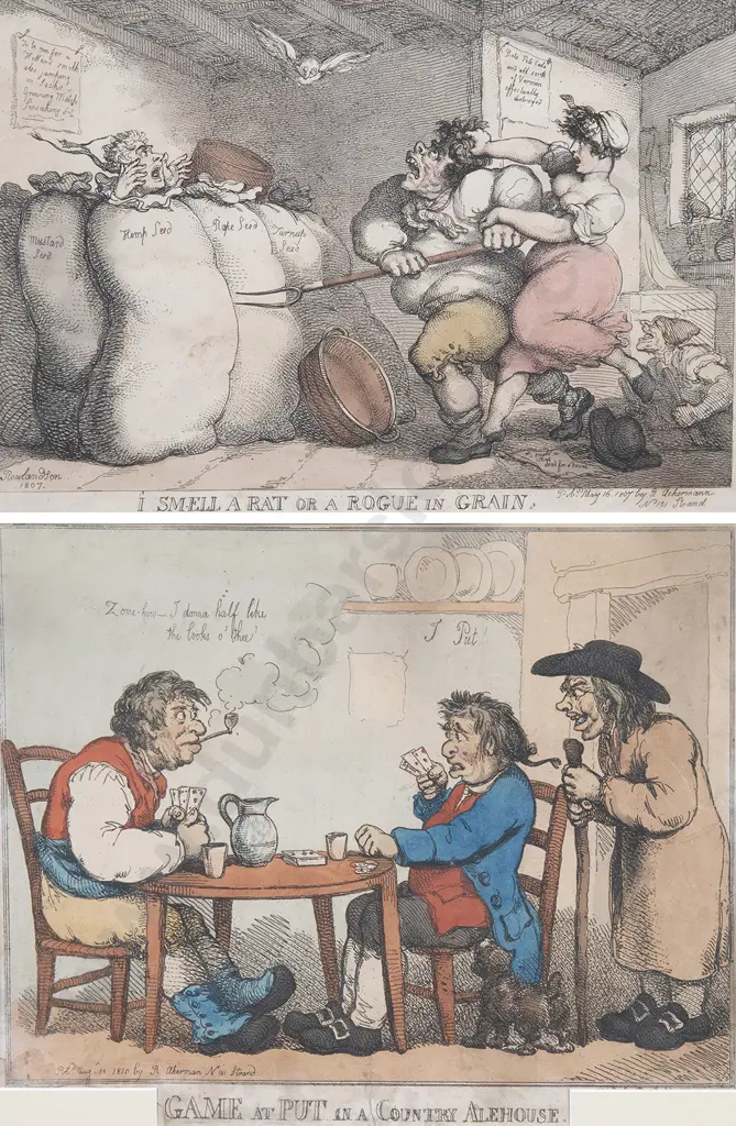 After Thomas Rowlandson (British) - Two Hand-coloured Engravings Image 1++