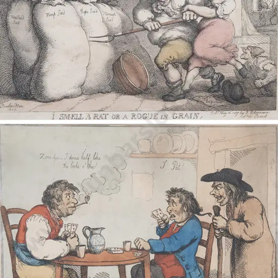 After Thomas Rowlandson (British) - Two Hand-coloured Engravings