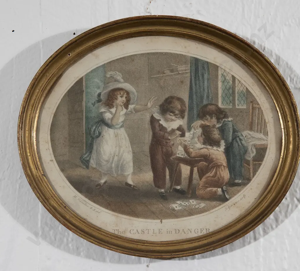 Coloured Engraving 'The Castle in Danger' & Other Reproduction Print (2) Image 1++