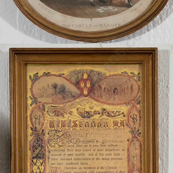 Coloured Engraving 'The Castle in Danger' & Other Reproduction Print (2)