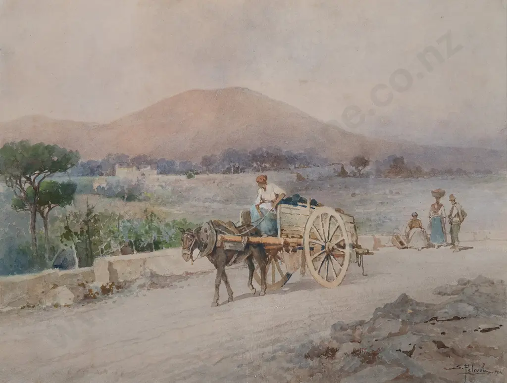Salvatore Petruolo (Italian 1857-1946)  - Going to Market Image 1++