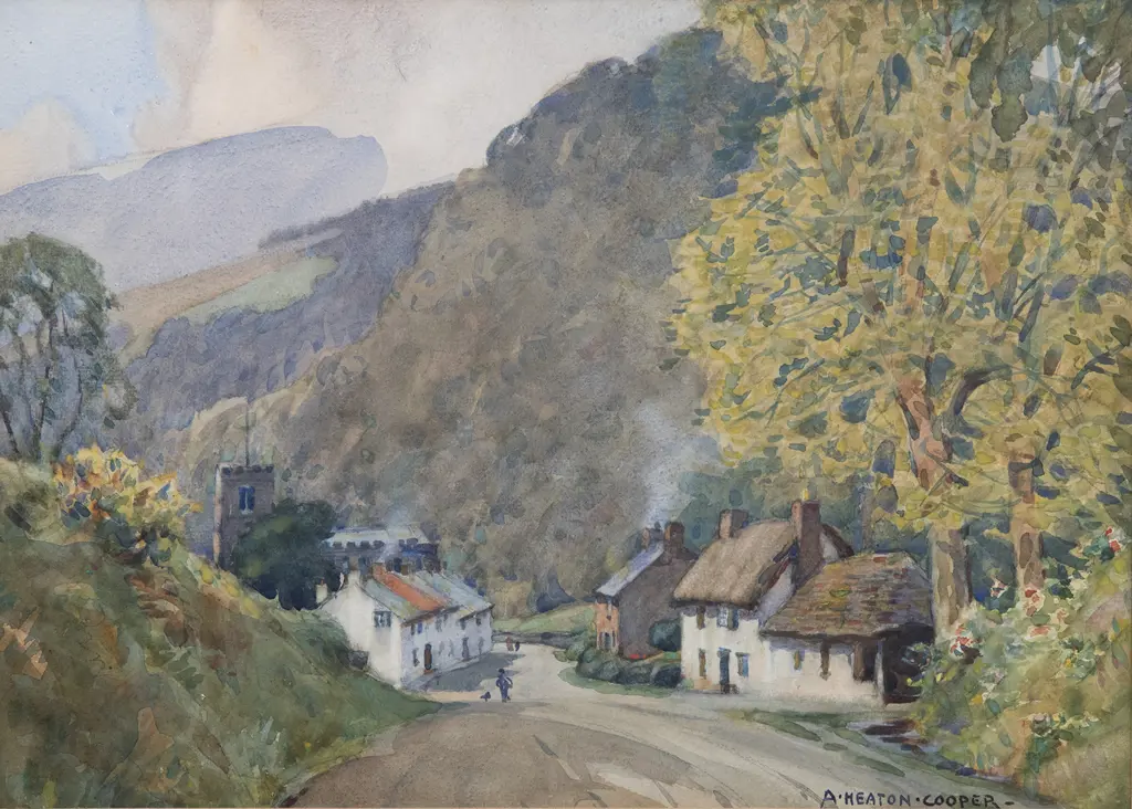 Alfred Heaton Cooper RI (British 1864-1929) - Idyllic Rural Village Image 1++