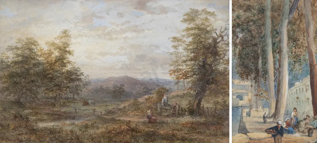 E F Carter (British) - Picturesque Landscape with other watercolour (2) Image 1++