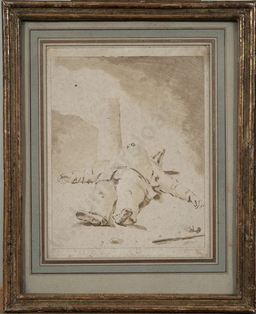 Giovanni Battista Tiepolo Sepia Book Plate Engraving Image 1++