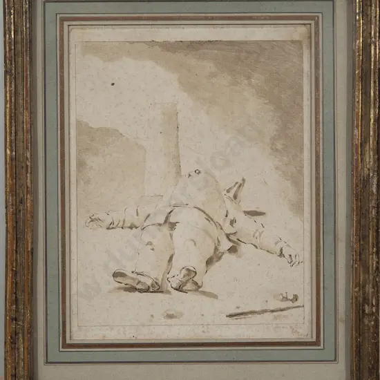 Giovanni Battista Tiepolo Sepia Book Plate Engraving