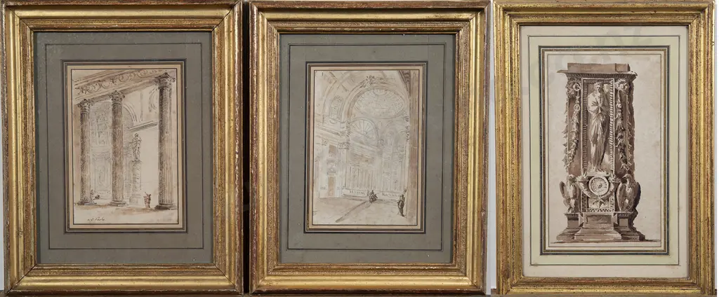 Antoine Francois Peyre (French 1739-1823) - Two Architectural Studies & others (4) Image 1++