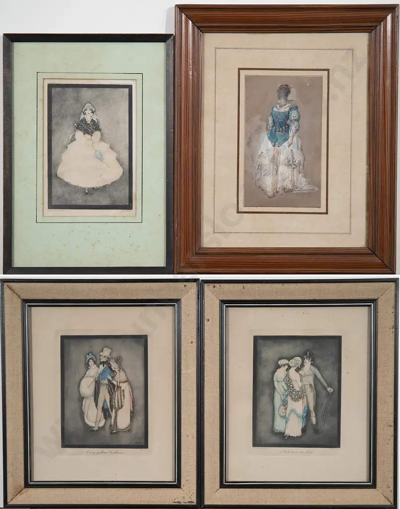Three Fashion Prints & Other Watercolour (4) Image 1++